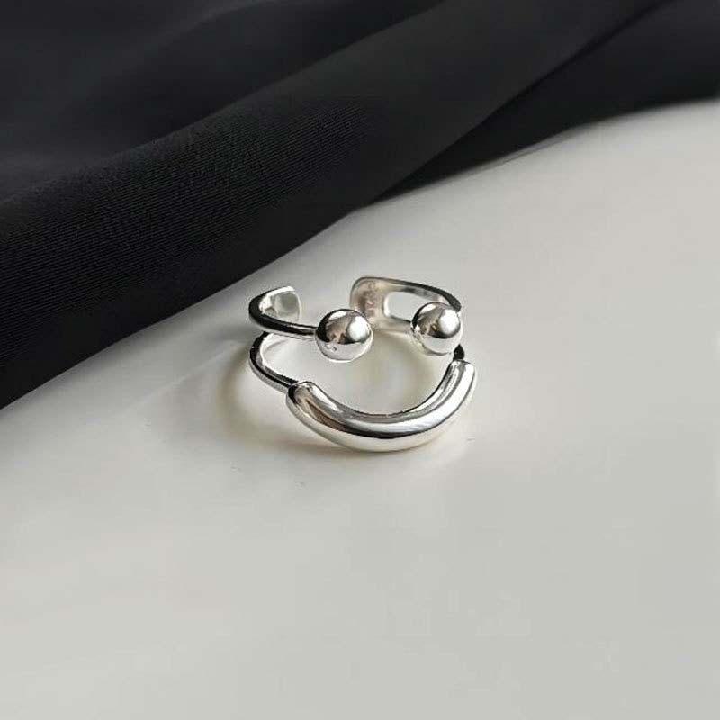 Korean Colorful Rainbow Letter Open Rings for Women Girls Vintage Creative Oil Dropping Adjustable Finger Couple Ring Jewelry