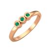 Tiny Round Shape Green Onyx Gemstone 925 Sterling Silver Rose Plated Three Stone Minimalist Women Engagement Ring