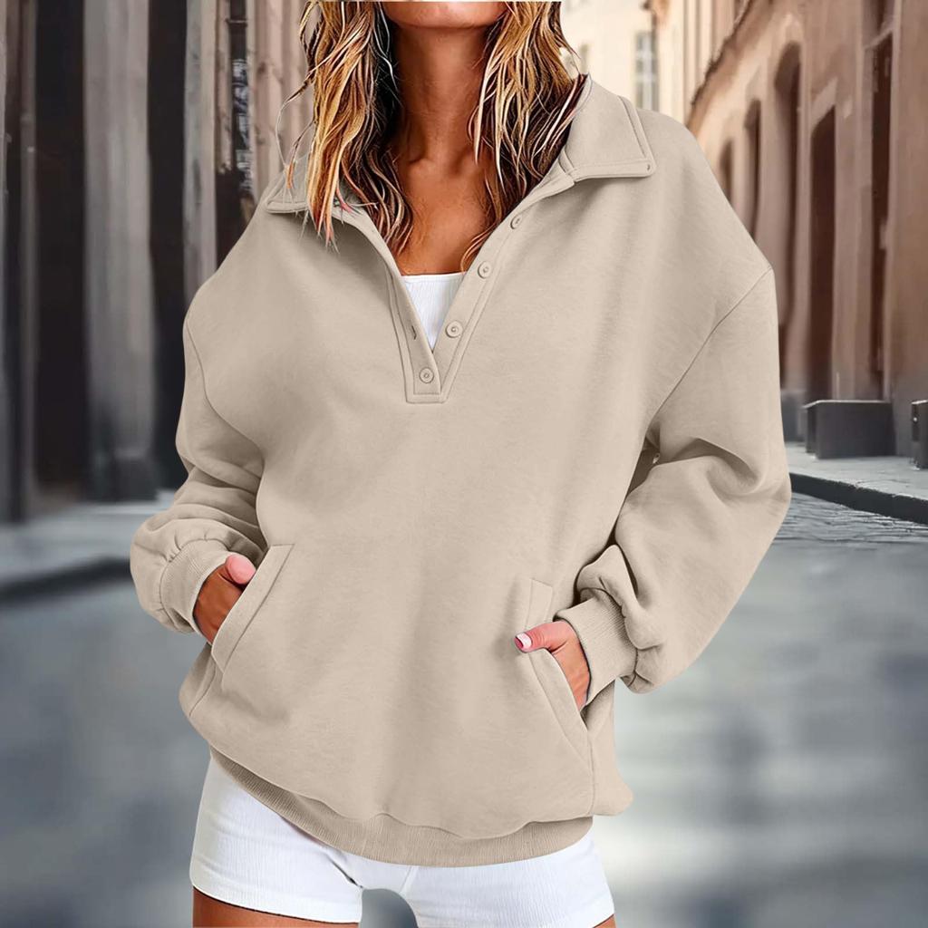 Women's Long Sleeve Color Casual Sweatshirt Top for Everyday Wear