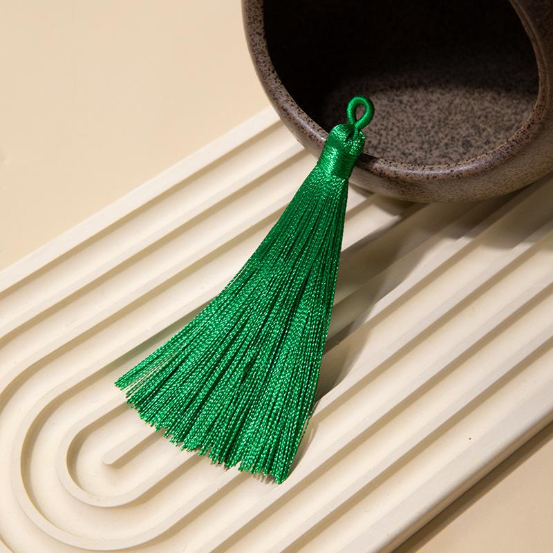 8 см Вытягивающееся кольцо Бахрома Серьга Полиэстер Бахрома Антикварная Подвеска Закладка Мешочек Аксессуары для бижутерии DIY Маленький кулон зелёный