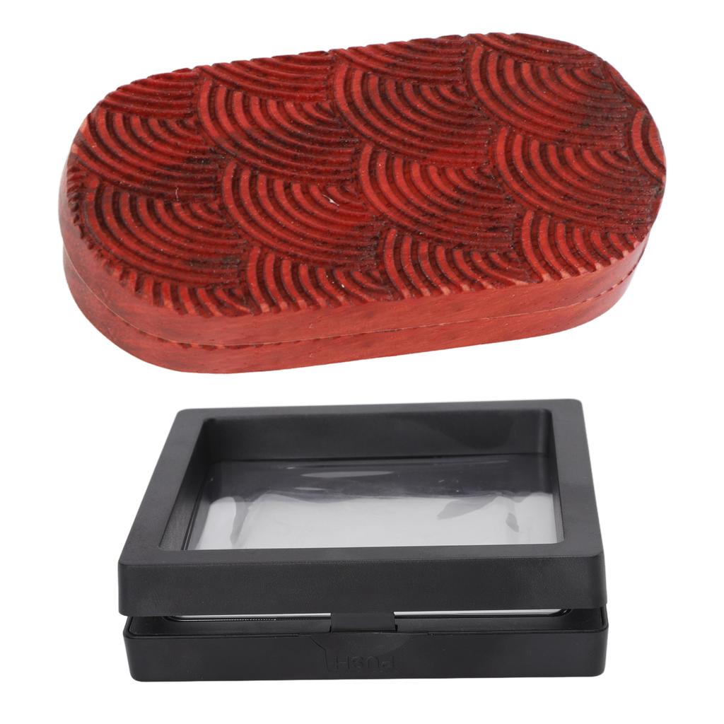 Fidget Slider Red Sandalwood Stress Relief Engraved Fingertip Fidget Slider Toy for Office