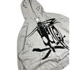 Y2K Punk Streetwear Hooded Long Sleeve Zip-Up Graphic Sweatshirt Women Loose Fit Dark Aesthetic