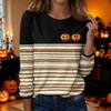Women's Casual Long Sleeve Halloween Print Neck T-Shirt
