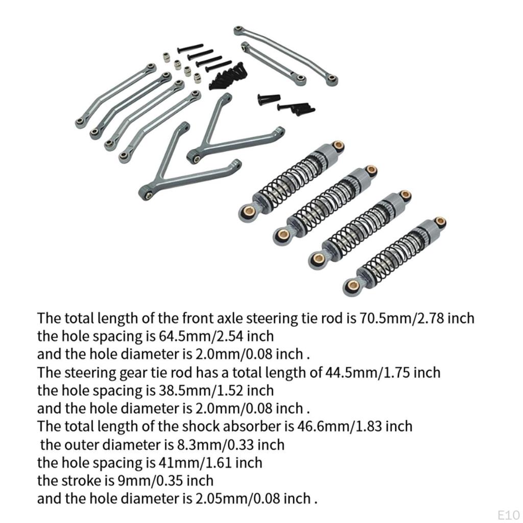 RC Car Accessories Links and Shocks Absorber Set Lightweight Sturdy Upgrade Replace Part for