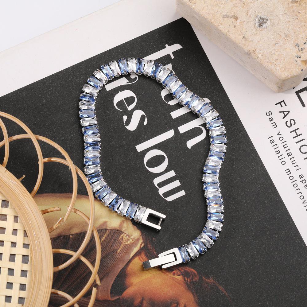 Stainless Steel Zircon Unisex Bracelet - European & American Style