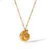 Stylish Conch Shell Pendant Titanium Steel Necklace For Women Unique Minimalist Design