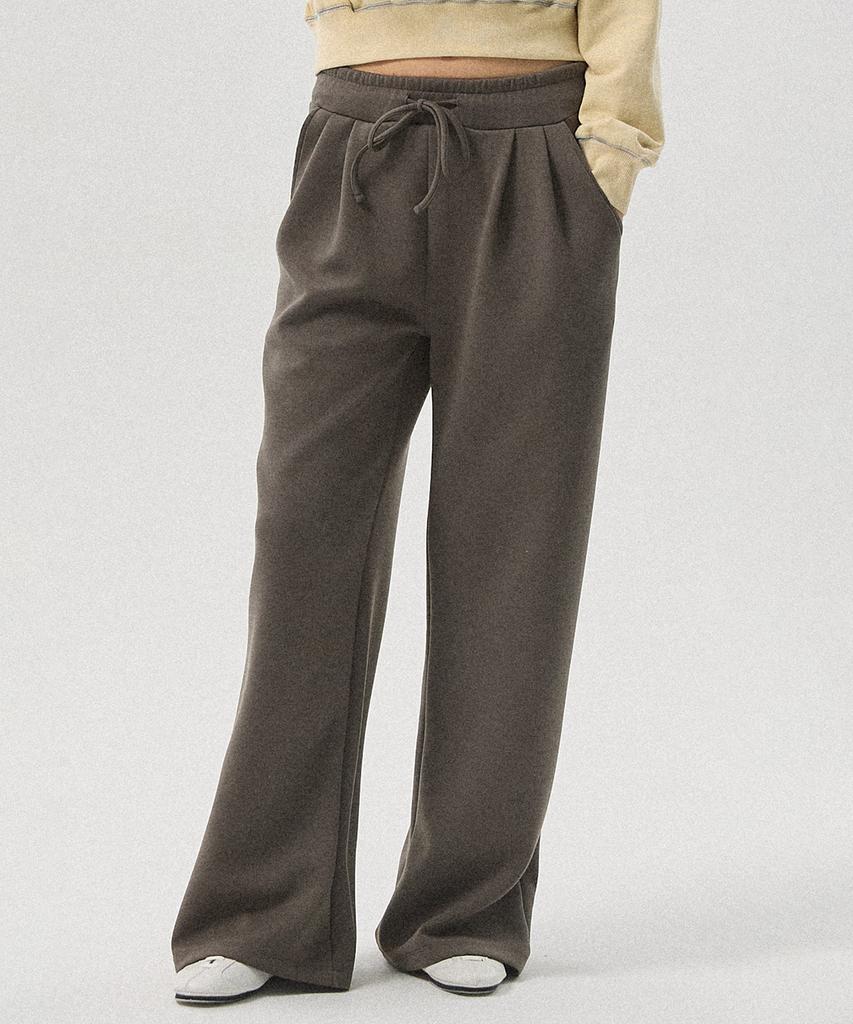Aheule Maro Two-Tuck Wide Jersey Pants_Dark Gray