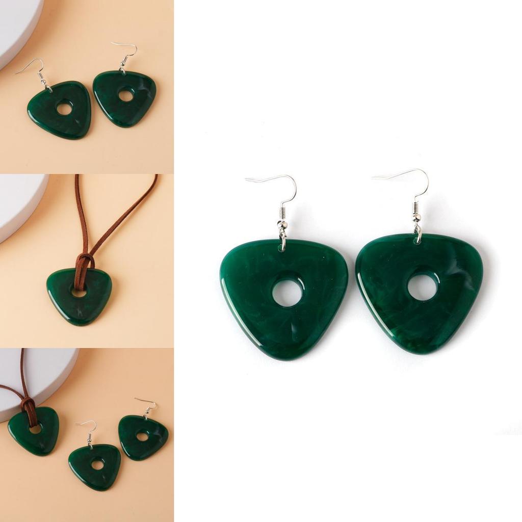 Coraline und die geheime Tür Schmuckset mit geometrischen Ohrringen und Jade-Anhänger für Damen
