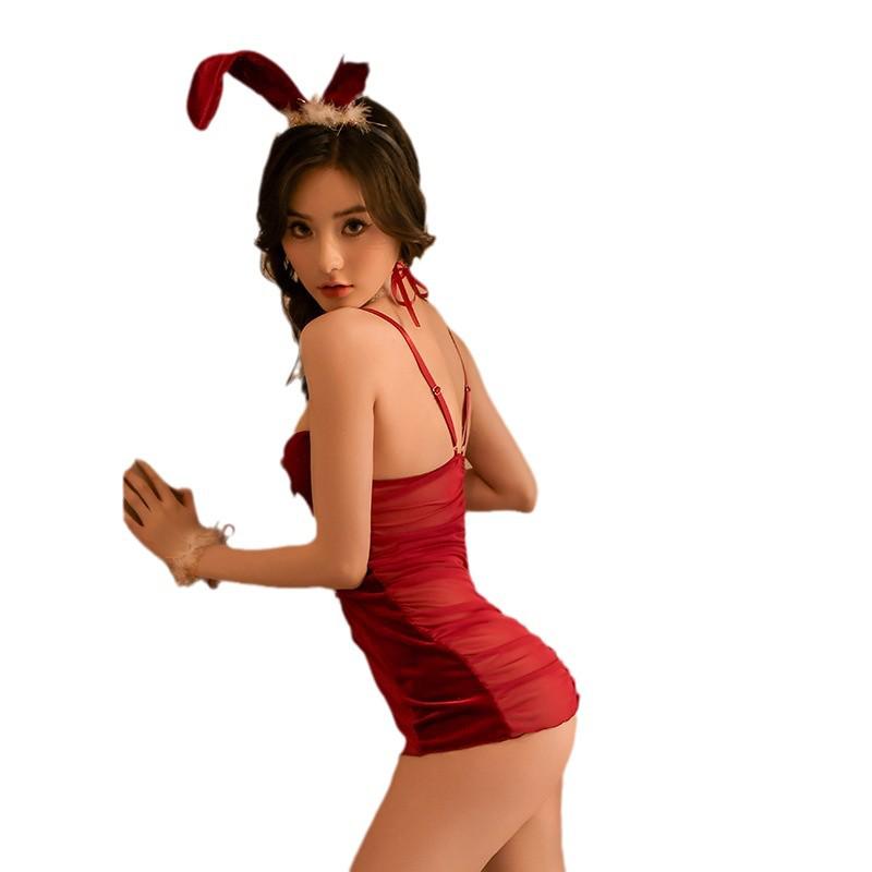 Bunny Role Play Christmas Lingerie Set - Small Chest Pure Desire