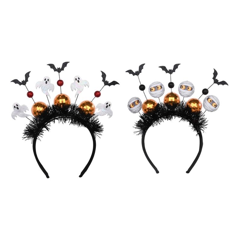 Headdress Halloween Disco Headwear Disco Ball Garland for Stall Market Shining Mirror Ball Halloween Headpiece