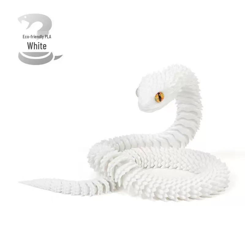 3D Printed Viper Egg Set: Articulated Small Snake Figurine Desktop Ornament Toy for Children