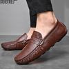 Doudou skor herr 2 sommar nya casual läderskor körning platta herrskor trend mode utomhus