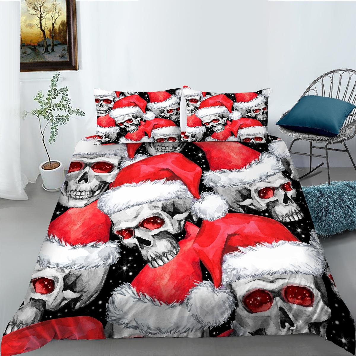 

Пододеяльник Наволочка Набор из двух или трех предметов Рождественский подарок Полиэстер 3D цифровая печать EU single 135*200