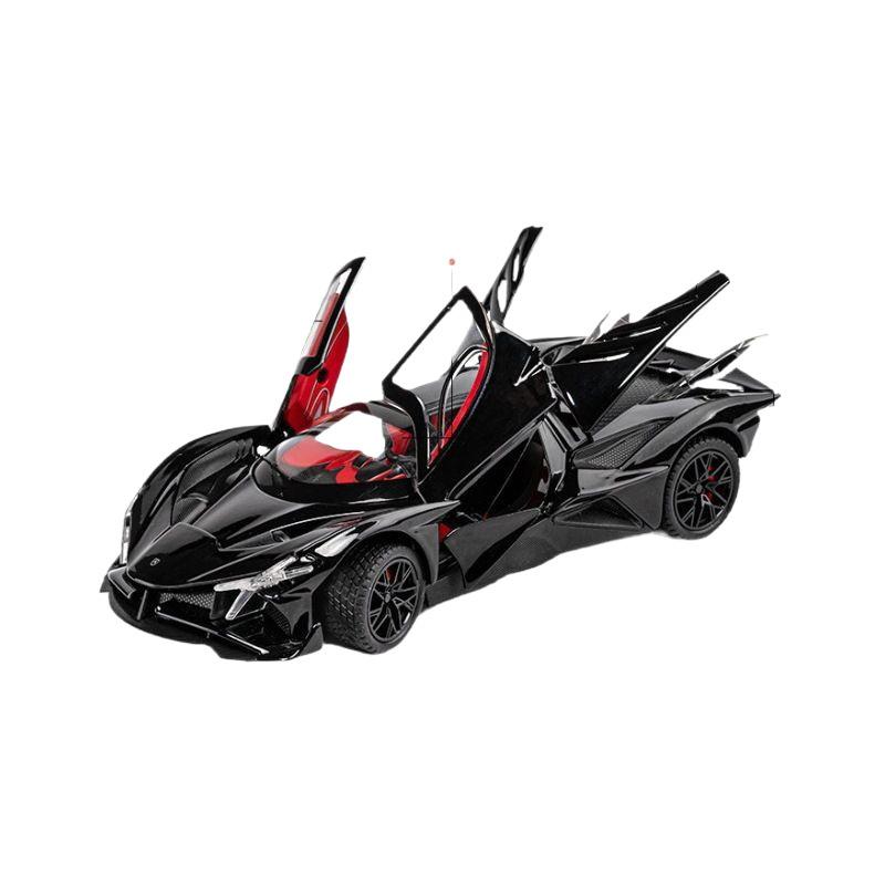 

1/24 Apollo Project EVO Модель спортивного автомобиля из сплава Литой металлический игрушечный автомобиль Модель супергоночного автомобиля Симуляция Звук и свет Детский подарок чёрный