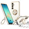Coque pour Samsung Galaxy A27 5G, Protection Silicone Souple Antichoc avec Anneau et Cordon - Blanc