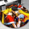 1pc Anime Christmas Sailor Moon Round Carpet  Office Chair Mat, NonSlip Rug for Home Decor, Living Room, Bedroom