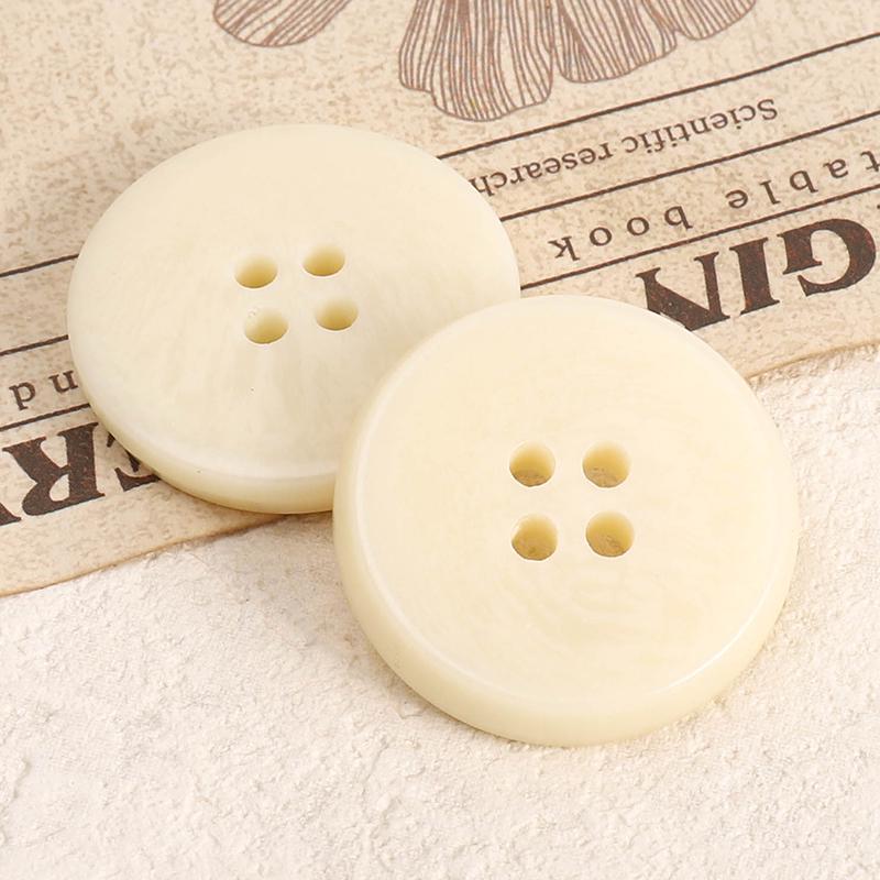 Versatile Beige Resin Coat Buttons: Summer Wear Woolen Round Four-Hole Design for Men and Women
