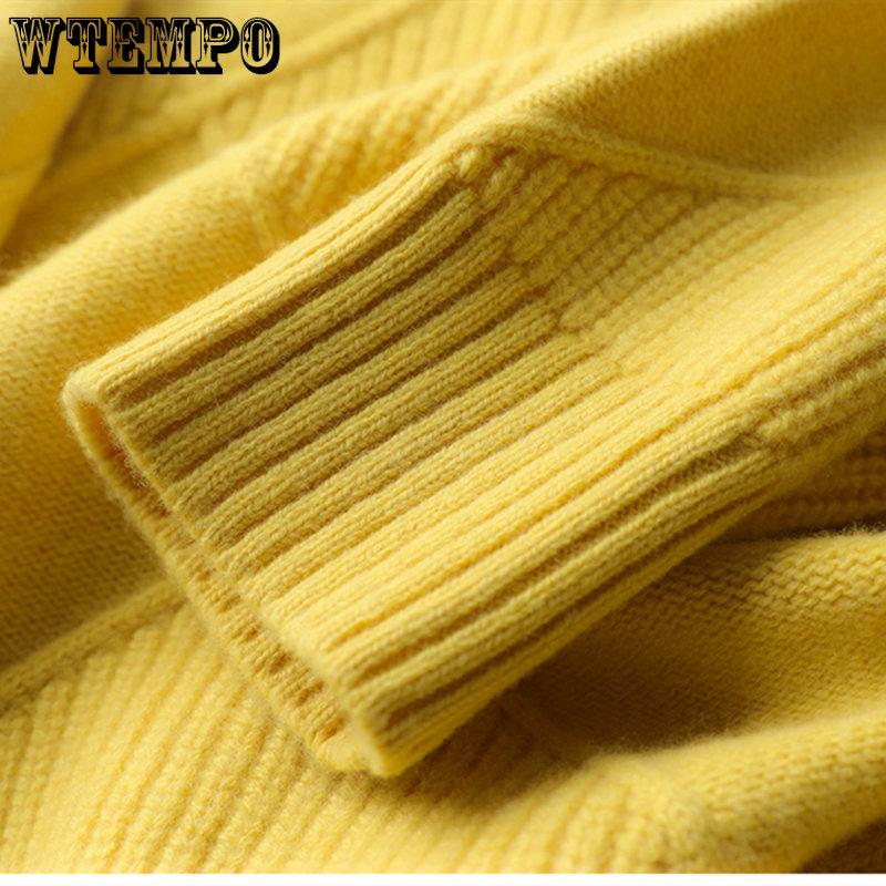 WTEMPO Rolákový svetr zahuštěný zateplený dámský pletený svetr volný svetr s dlouhým rukávem košile ke dnu na podzim a v zimě