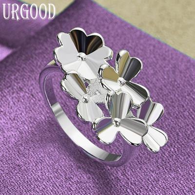 925 Sterling Silber Romantischer Blumenring Geschenk Modeschmuck