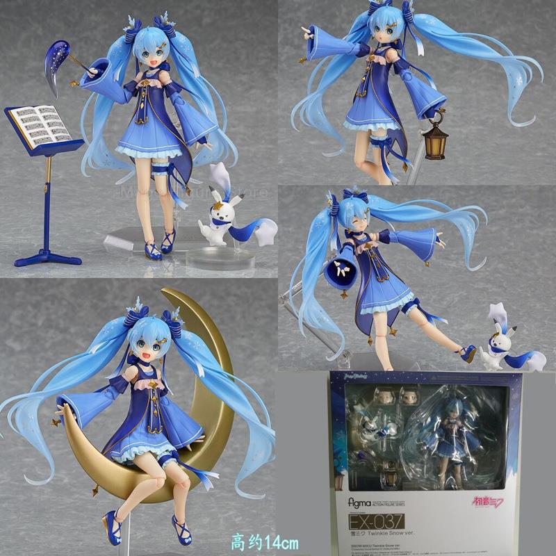 Hatsune Miku FIGMA EX-037 Twinkle Snow Ver. Miku 014 Hatsune 394 Singing Version Miku Anime Action Figure Model Birthday Gifts