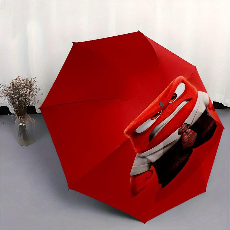 Inside Out 2 Fashion Umbrella, Automatic Opening and Closing Cartoon Design, Iron Ribs and Handle, 8 Ribs, Suitable for All Occasions and Tr