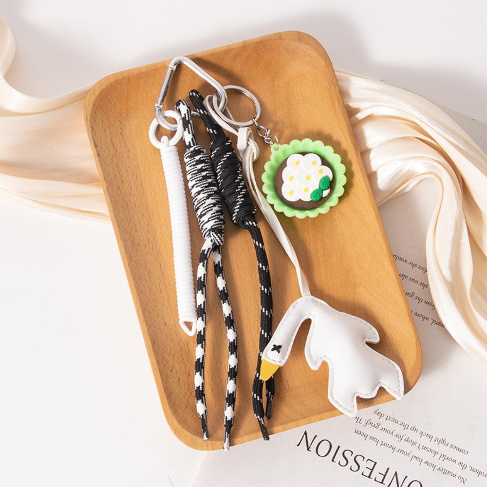 PU Simulation Food Keychain Nylon Rope Leather Roast Duck Pendant Roast Duck Bag Charms  Home Decor