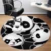 1pc Panda Family Office Round Area Rug, Indoor Mat Suitable For Office, Under Office Chairs Bedroom Living Room Home Decor, Room Deco