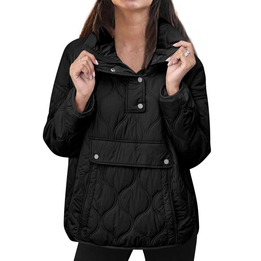 Women's Top Half Zipper Casual Solid Color Long Sleeved Top