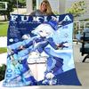 1pc Blanket Genshin Impact Furina Print Design, Lightweight Blanket for Sofa, Bed- Soft &Warm, Gift for All Seasons like Christmas, Halloween