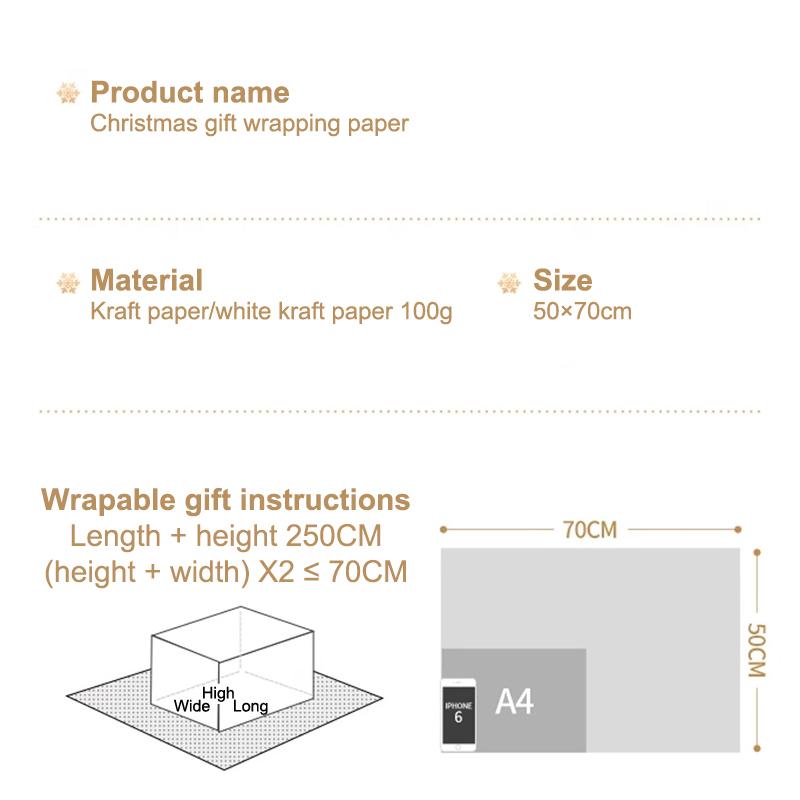 5 Blatt 70*50Cm Weihnachtspapier Niedlicher Hirsch Weihnachtsmannkraft Geschenkverpackungspapier Für Geschenke Handgemachte Geschenke Verpackung