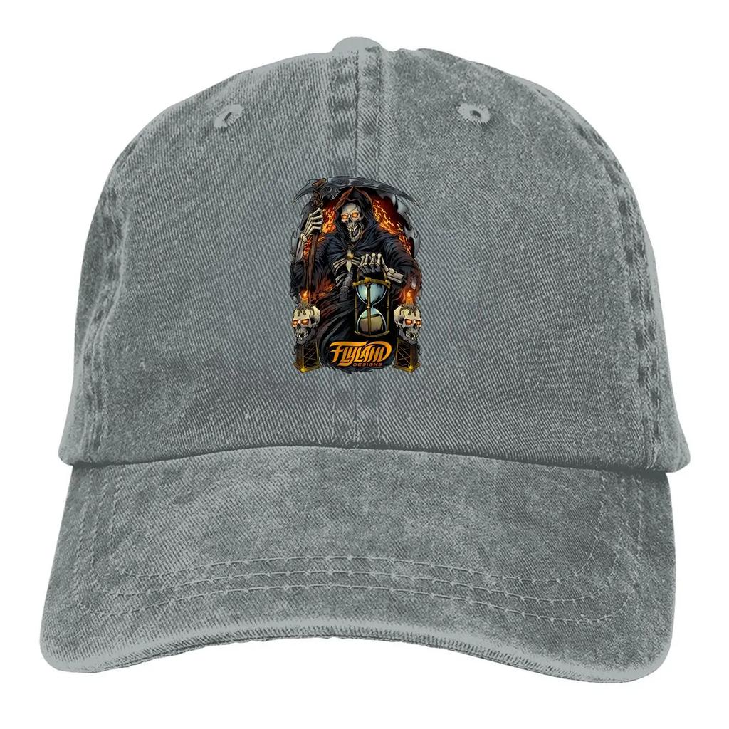 Grim Reaper With Hourglass Baseball Cap Men Hats Women Visor Protection Snapback Scary Horror Lover Caps