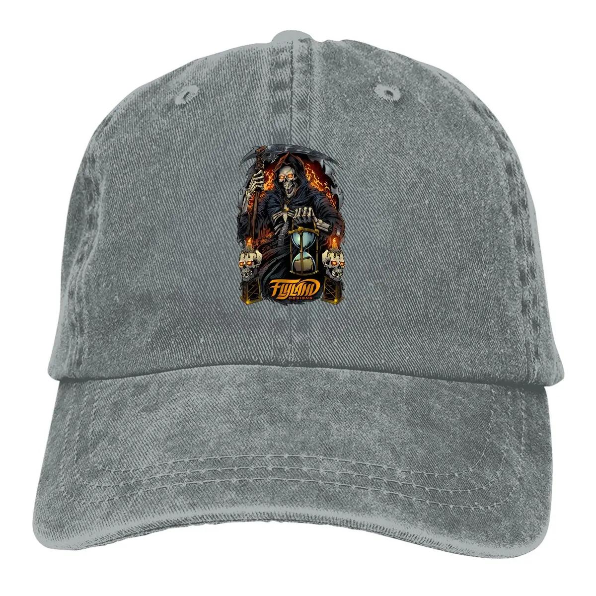 

Grim Reaper with Hourglass Baseball Cap Men Hats Women Visor Protection Snapback Scary Horror Lover Caps Adjustable