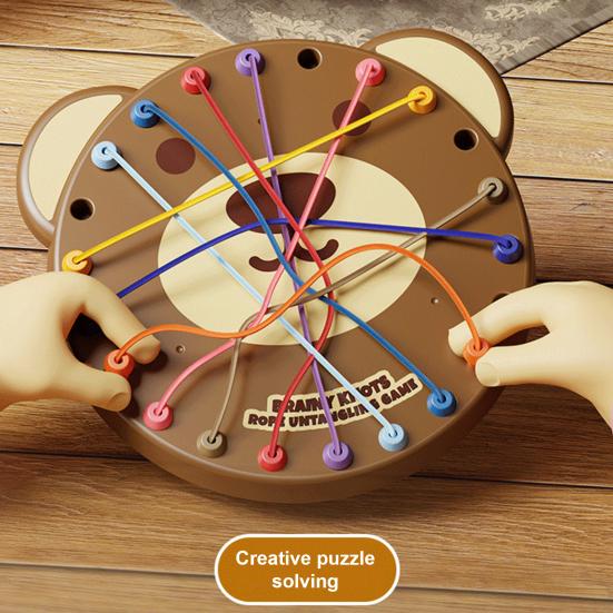 Kids Bear Rope Untangling Game Logic Thinking Focus Training Rope Board Game Parent-children
