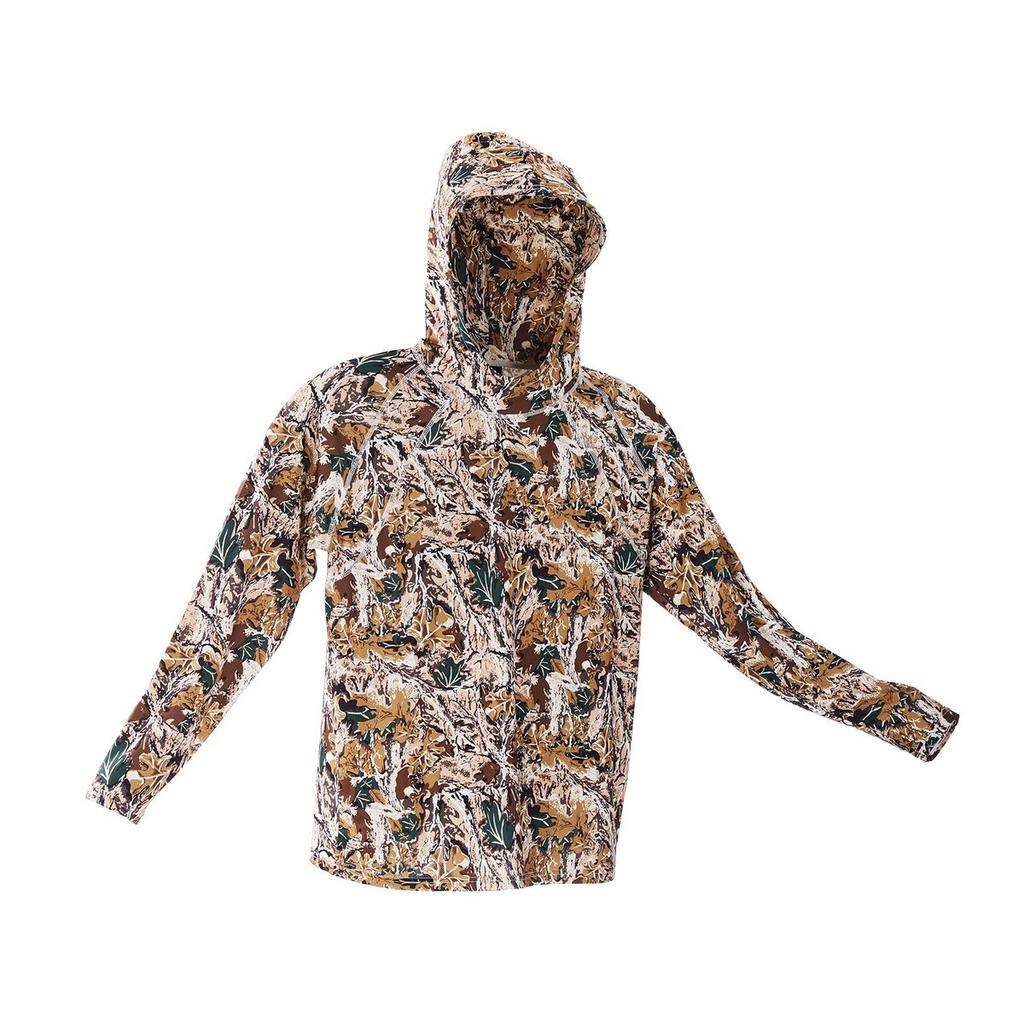 Camo Hoodie, Small Size, Men Pullover Hooded Sweatshirt, Moisture Wicking & Breathable, Quick-dry, Hiking Fishing Shirt with Hood, Long Sleeves