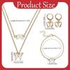 Butterfly gold plated jewelry set for women necklaces with matching earrings bracelet elegant jewelry for wedding party Valentines Day gift