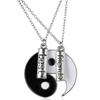 2Pcs/Set Best Friends Tai Yin Yang Carved Bar Pendant Split Necklace Gift