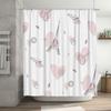 Eiffel Tower Shower Curtain: Romantic French Decor With Musical Notes Hearts Pink Bath Liner For Bathroom Universal Fit (White,