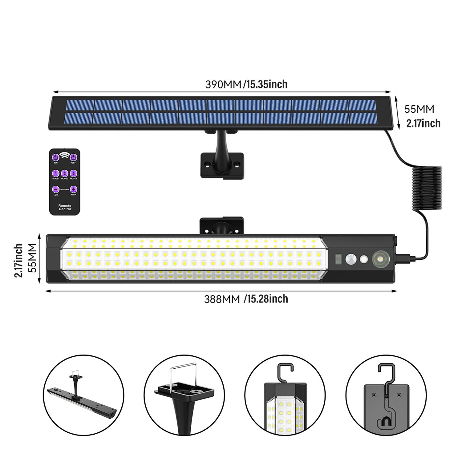 

Smart Solar Sensor Wall Sconce, IP65, with Motion Sensor, Smart Sensor Body, Solar LED Light Bar