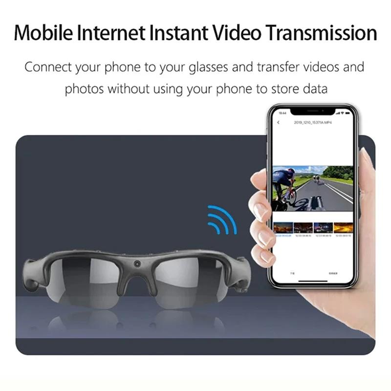 1080P HD Glasses WIFI Camera Outdoor Bicycle Motorcycle Security Protection Sunglasses Video Camera Polarized Lens Sports Cam