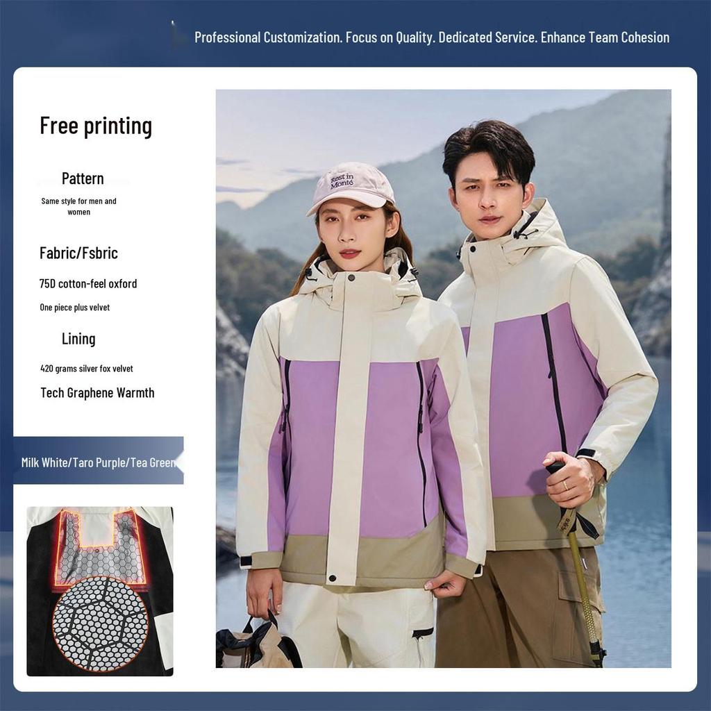 Custom Men's & Women's Outdoor 3-in-1 Detachable Workwear Jacket with Logo