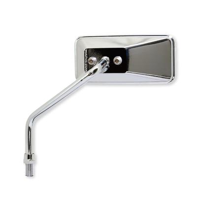 Tanax Napoleon Custom Square Chrome Left Mirror, Plated, Side, 10mm, Right-Handed Thread, AC-101-10L