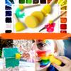 Sponge Brush Set Wooden Handle Round Kids Painting Tool Foam Brush for DIY Acrylic Watercolor Art