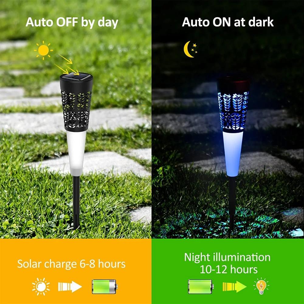 Lumini solare Iluminat de grădină în aer liber Lumini de grădină rezistente la apă Lumină solară de peisaj pentru cărare solară pentru curte Decor de grădină