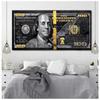 Wall Art Gold Modern Popular Colorful Hundred Money Canvas Painting Quadro Street Abstract Poster Picture Home Decor