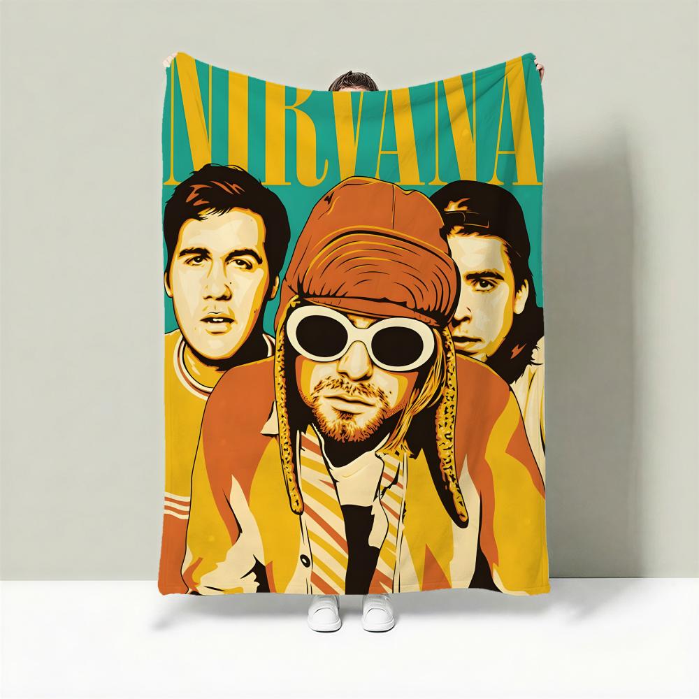 Band N-Nirvana Throw Lightweight 240g Flannel Blanket Soft Skin-friendly for Summer Cooling 75cmx90cm
