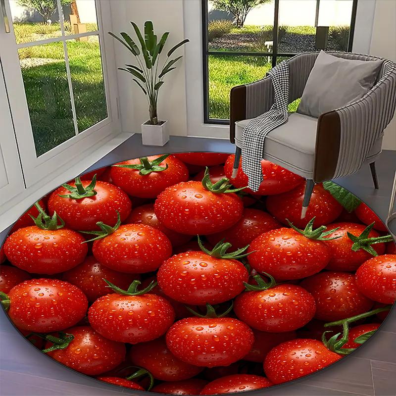 [Avocado Fruit Printed Carpet] Durable Home and Office Round Rug, Kitchen Farmhouse Decorative Floor Mat