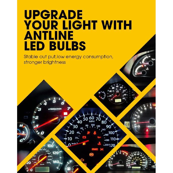 Antline T5 37 74 2721 PC74 PC37 LED Bulb White, Super Bright Canbus Error Free 12 Volt Replacements for Interior Dashboard Indicator trument Panel