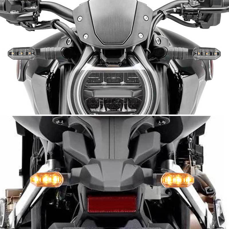 Motorcycle LED Turn Signal Lights 8mm Mini Flashing Light For Honda CBR500R CBR650F CB500X CRF250L MSX125 12V Moto Indicator