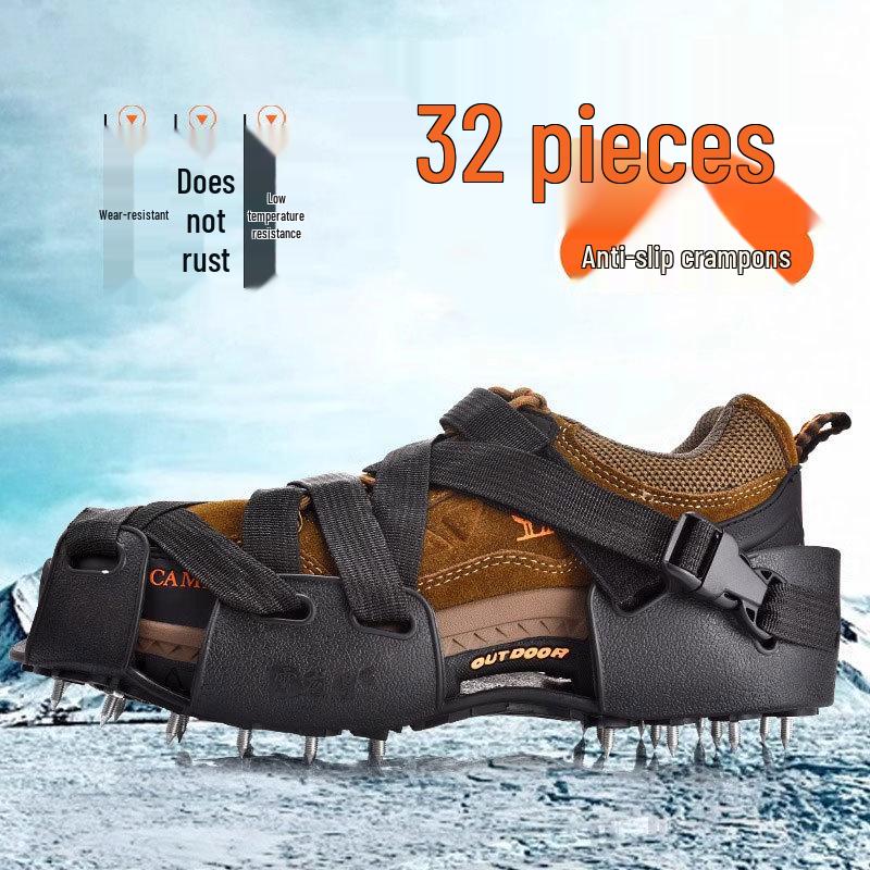 Professional Anti-slip Crampons with Spikes for Hiking, Ice Climbing, Fishing, and Snow - Outdoor Ice Grips Shoe Covers.