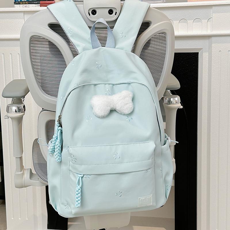Schoolbag New Japanese Schoolbag Women's Simple Fresh and Versatile Junior High School Students Ins Bow Backpack Casual Backpack
